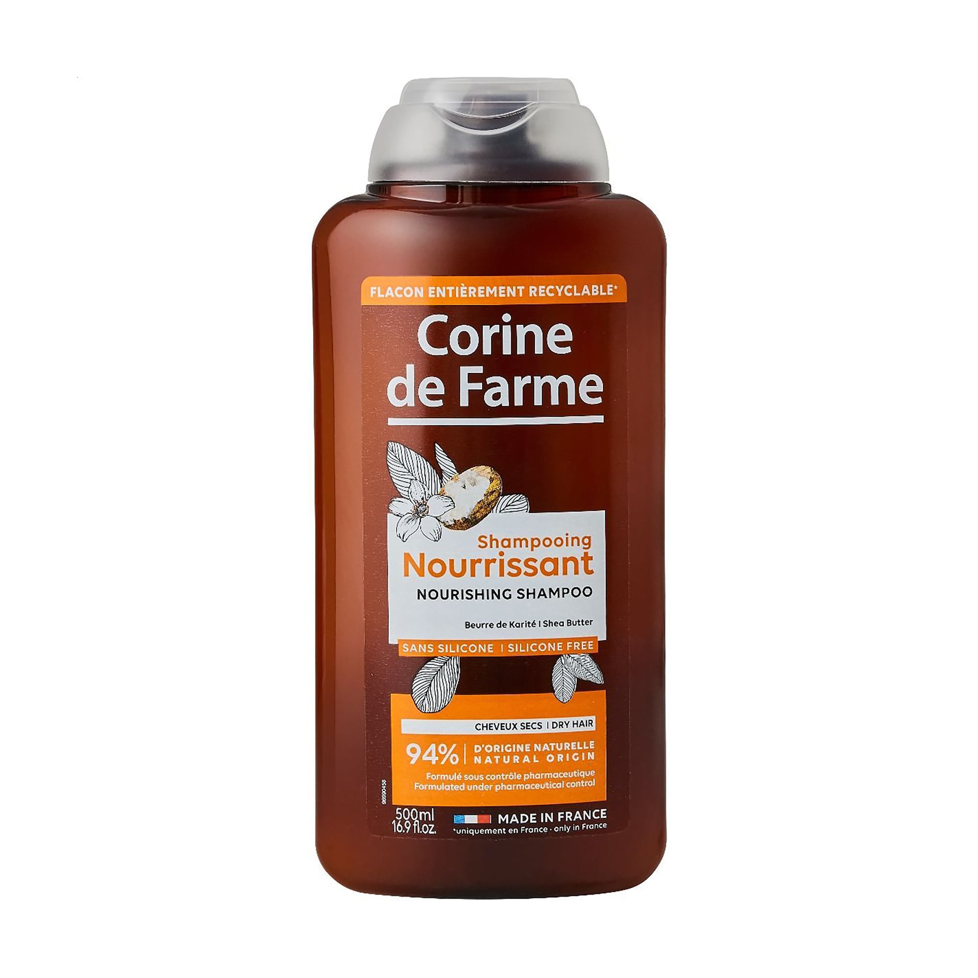 Шампунь для волосся Corine de Farme Nourishing Shampoo з олією ши, 500 мл